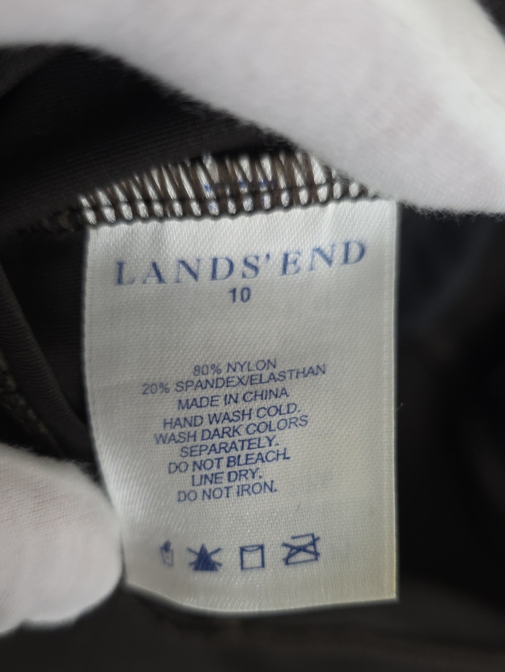 Lands' End Black Halter Tankini Swim Top Size 10 Shelf Bra Tummy Control - Picture 4 of 6